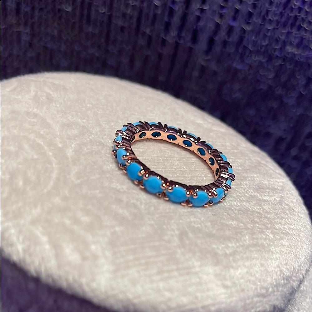 Bomb Party Blue Gemstone Band Ring Jewelry